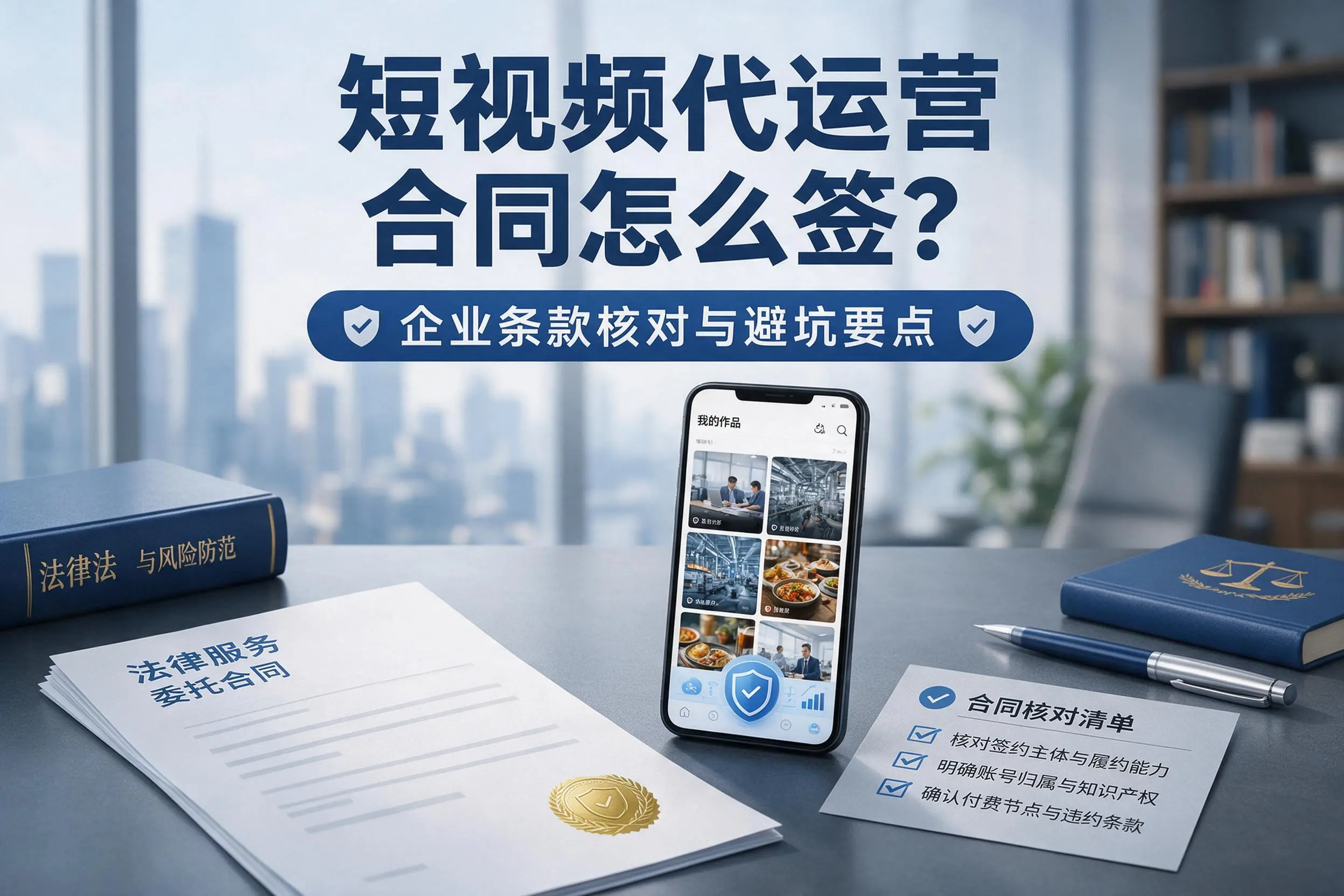 短视频代运营合同怎么签？海口企业条款核对与避坑要点