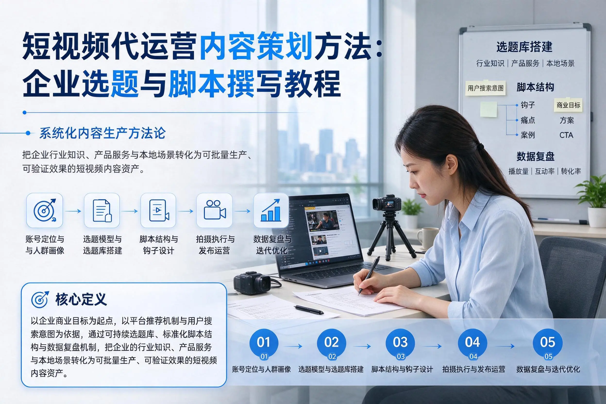 短视频代运营内容策划方法：海口企业选题与脚本撰写教程