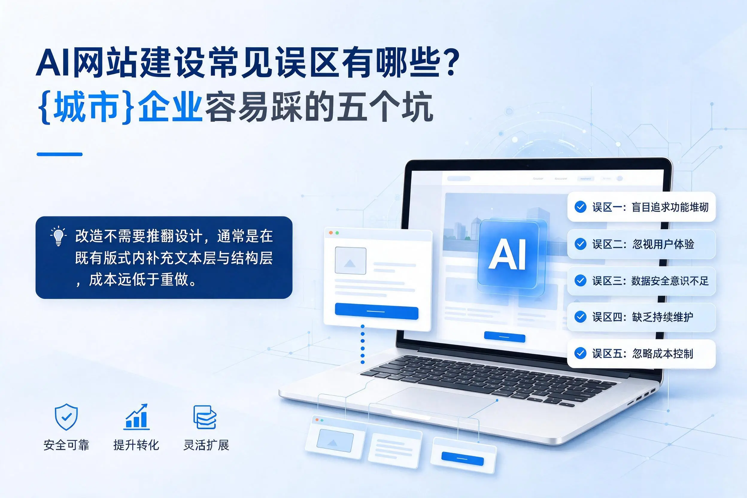AI网站建设常见误区有哪些？海口企业容易踩的五个坑