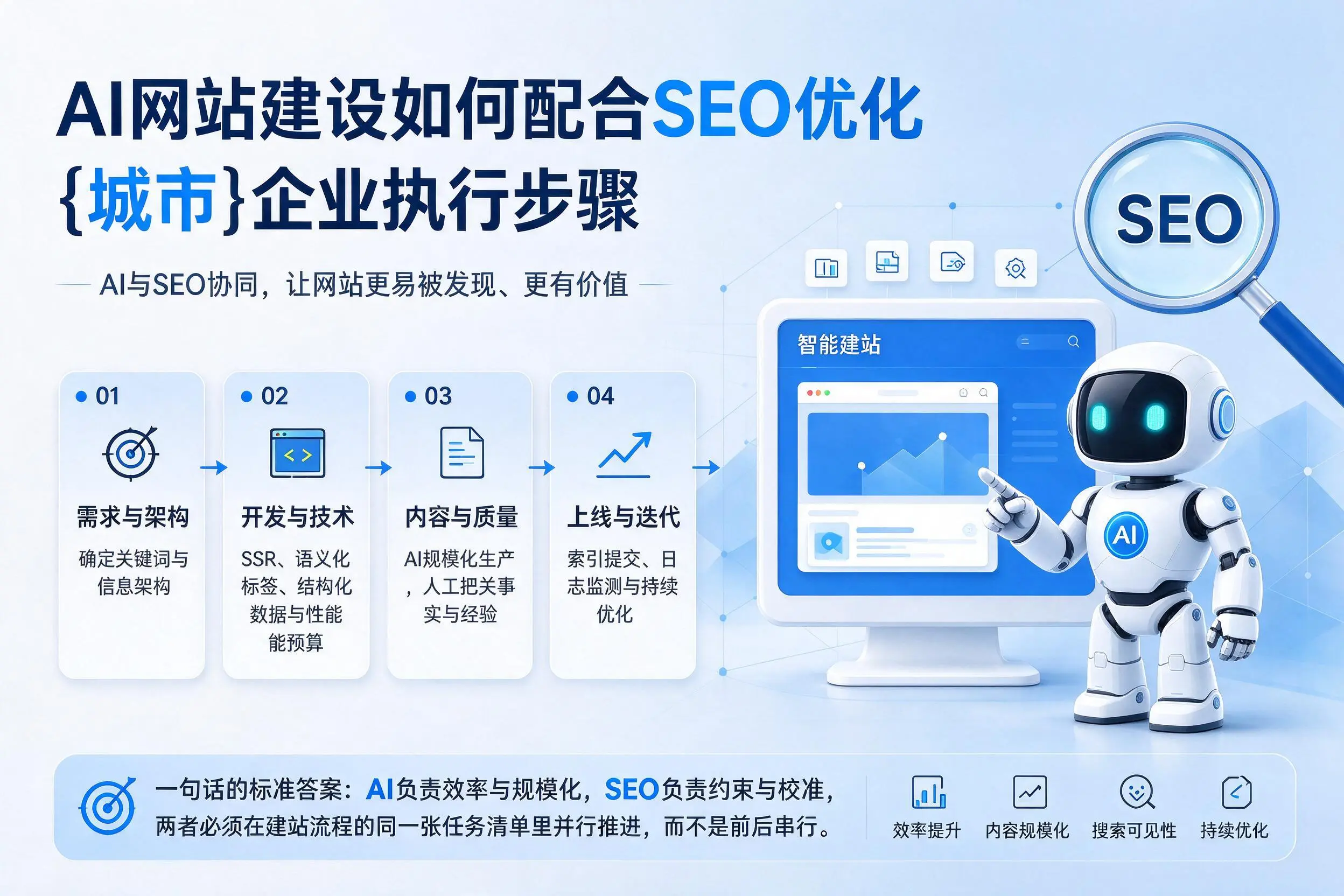 AI网站建设如何配合SEO优化，海口企业执行步骤