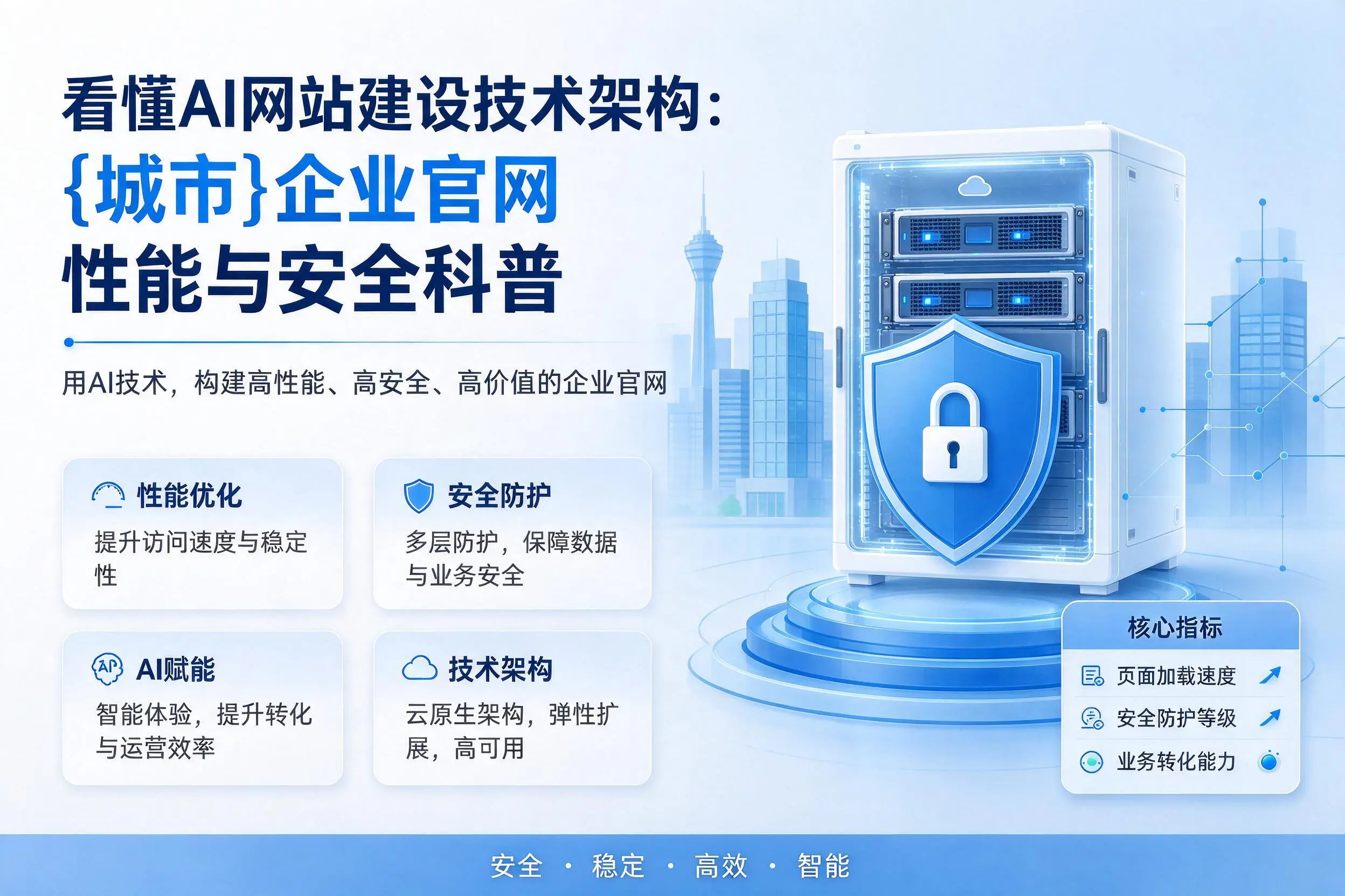 看懂AI网站建设技术架构：海口企业官网性能与安全科普