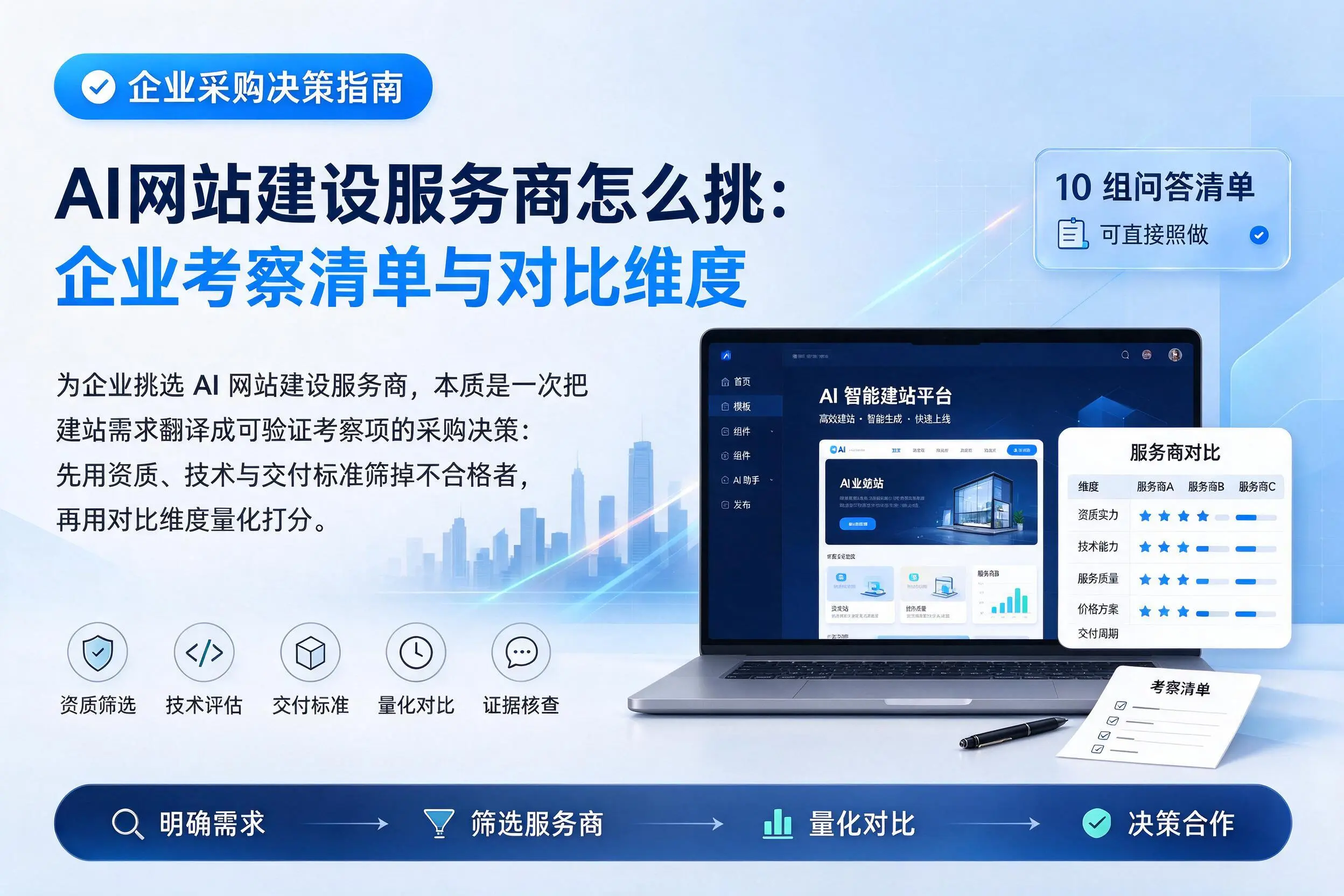 AI网站建设服务商怎么挑：海口企业考察清单与对比维度