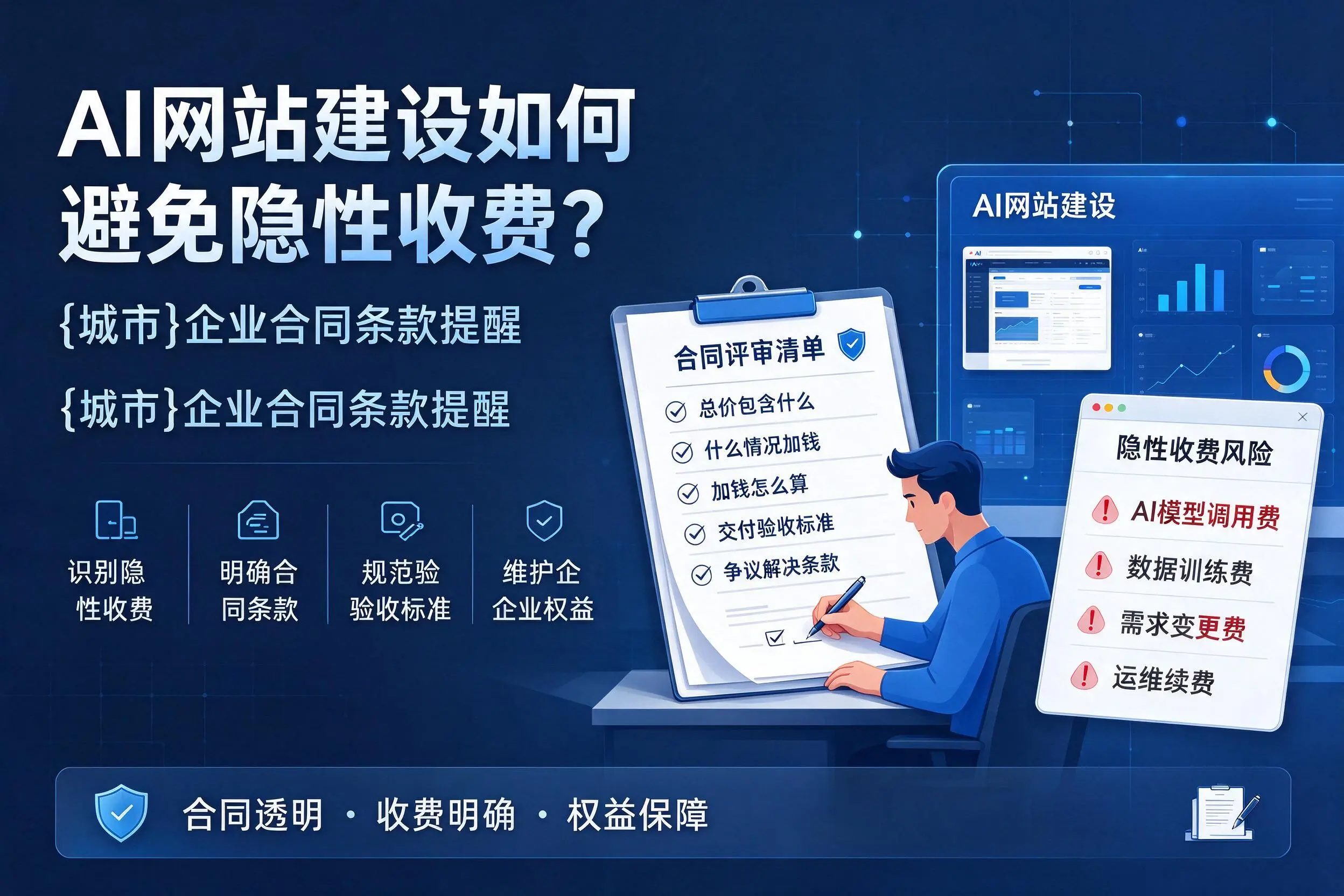 AI网站建设如何避免隐性收费?海口企业合同条款提醒